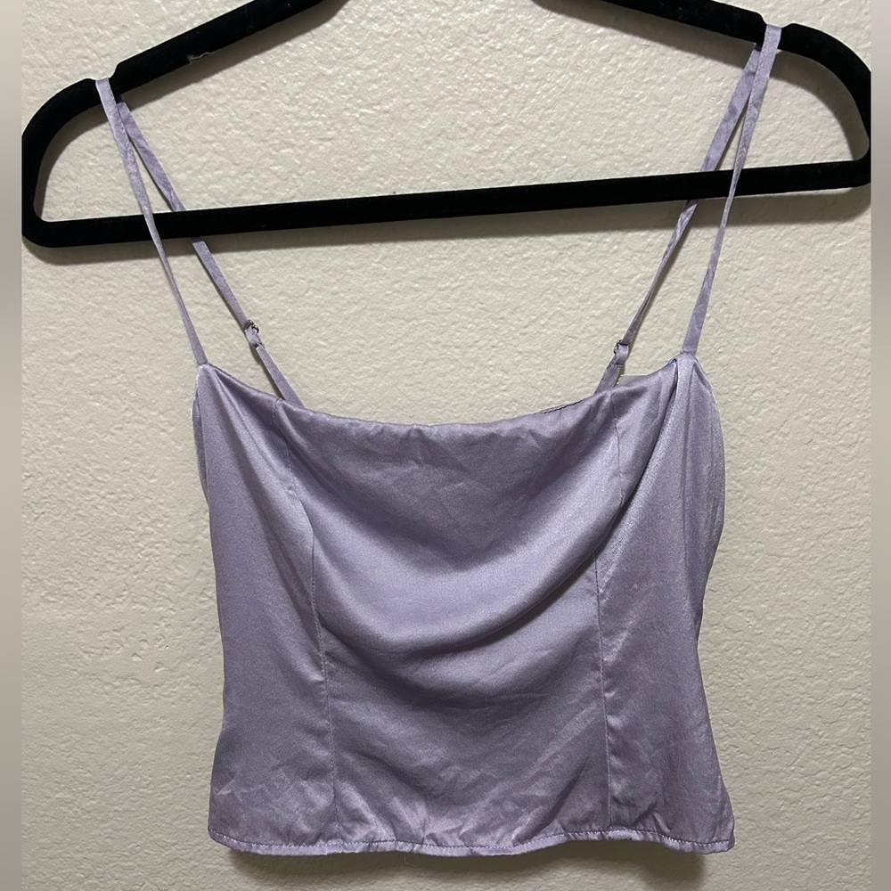 Reformation Overland Silk Top Size 0 in Aura Lilac Purple - Picture 4 of 8